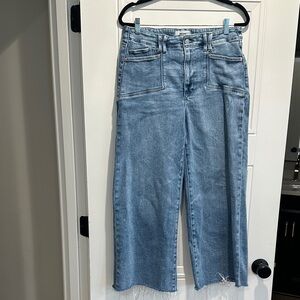 PAIGE Blue Wide-Leg Jeans